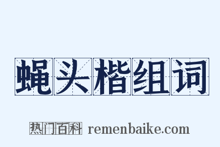 蝇头楷组词是什么意思的图片